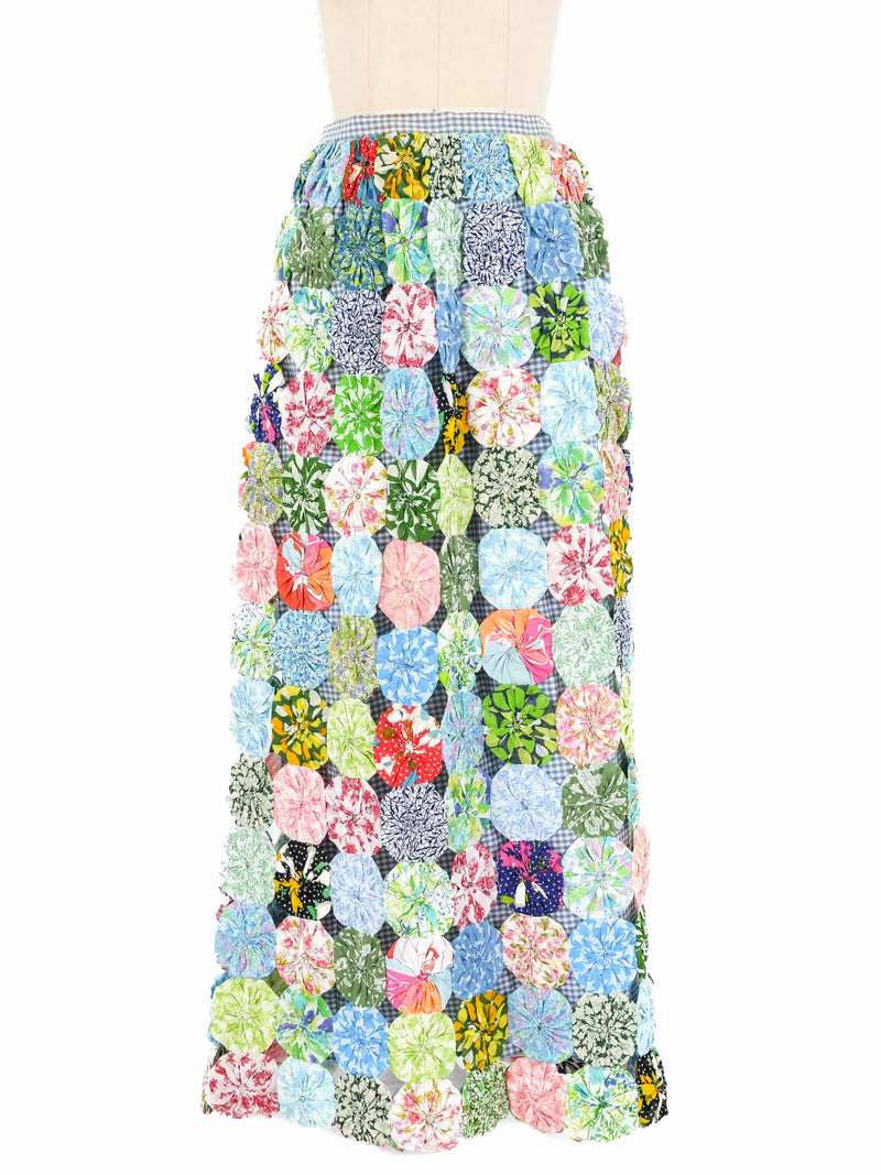 1970s Patchwork Yoyo Midi Skirt Bottom arcadeshops.com