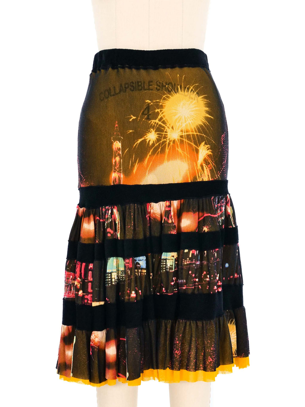 スカート Jean Paul GAULTIER skirt archive 40 Jean-Paul GAULTIER Lace Knit Switching Power Net Skirt Black