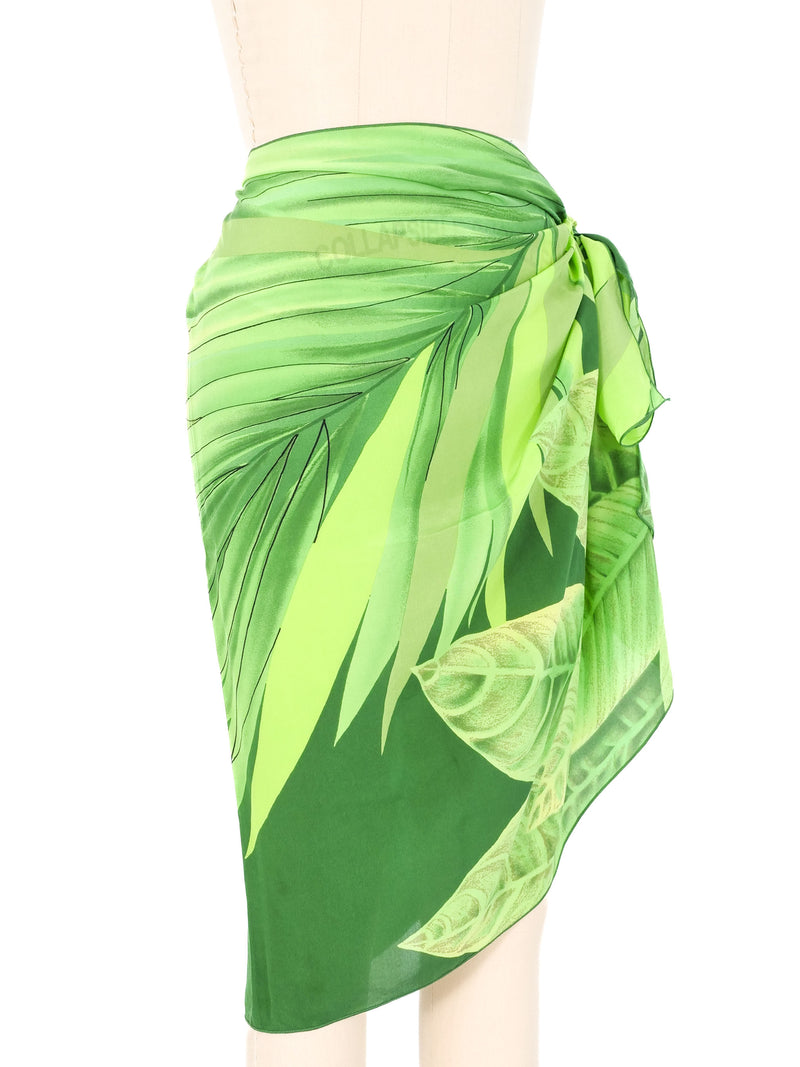 Gottex Leaf Print Sarong Bottom arcadeshops.com