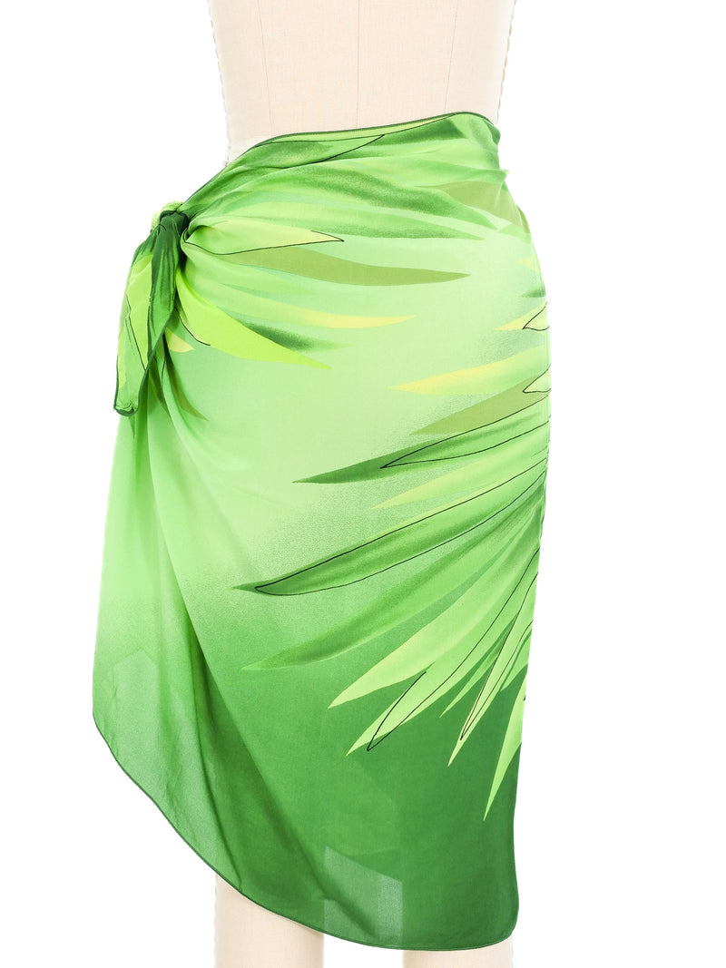 Gottex Leaf Print Sarong Bottom arcadeshops.com