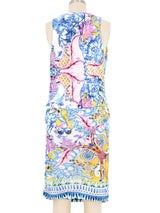 Roberto Cavalli Low Cut Printed Jersey Dress Dress arcadeshops.com