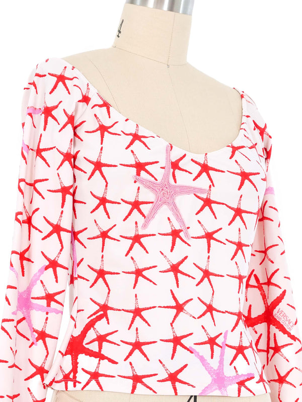 Versace Starfish Jersey Crop Top Top arcadeshops.com