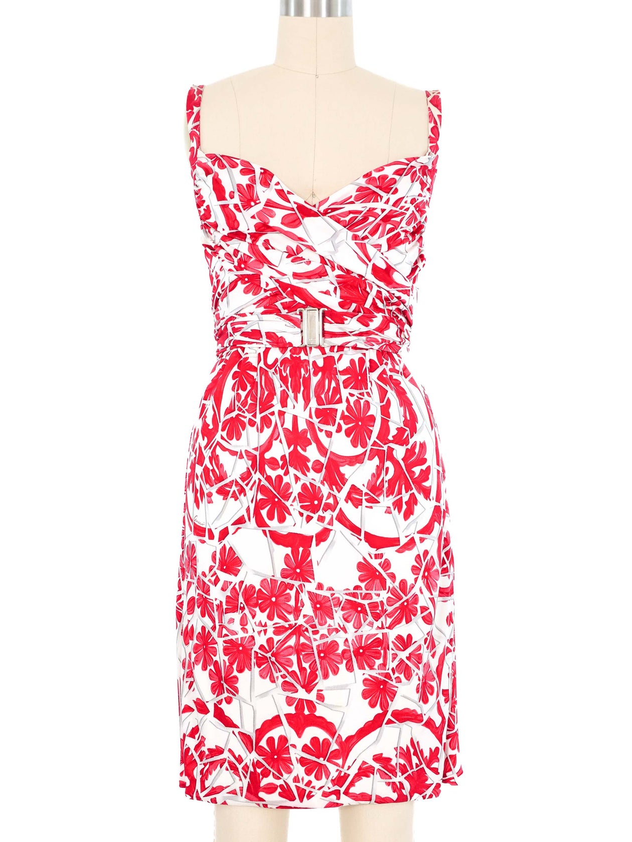 Gucci Floral Print Wrap Around Dress
