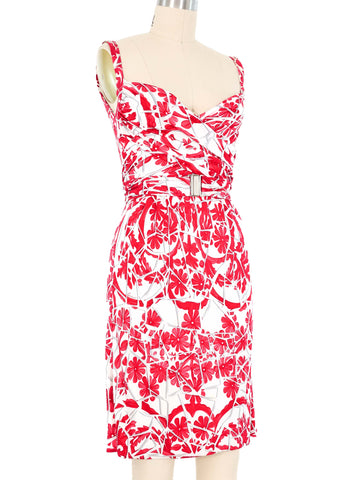 Gucci Floral Print Wrap Around Dress