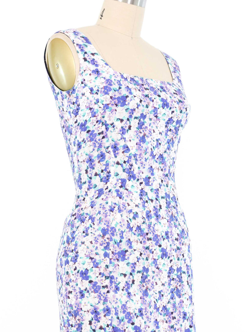 Dolce & Gabbana Lavender Floral Mini Dress Dress arcadeshops.com