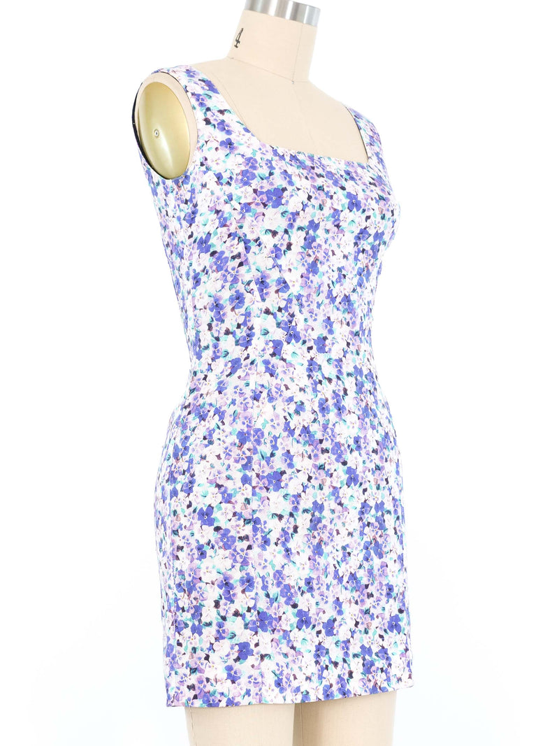 Dolce & Gabbana Lavender Floral Mini Dress Dress arcadeshops.com