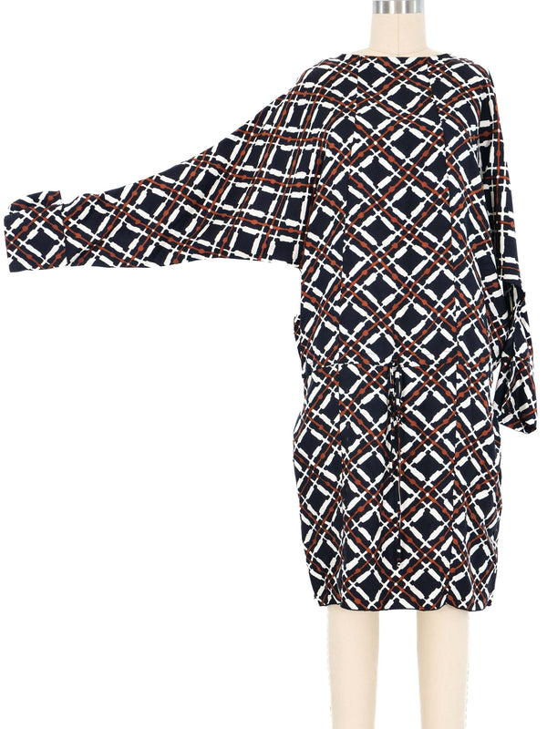 Marni Crossback Check Silk Dress Dress arcadeshops.com