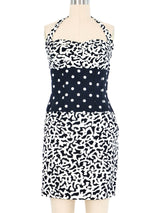 Angelo Tarlazzi Mixed Print Bustier Halter Dress Dress arcadeshops.com