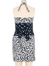 Angelo Tarlazzi Mixed Print Bustier Halter Dress Dress arcadeshops.com