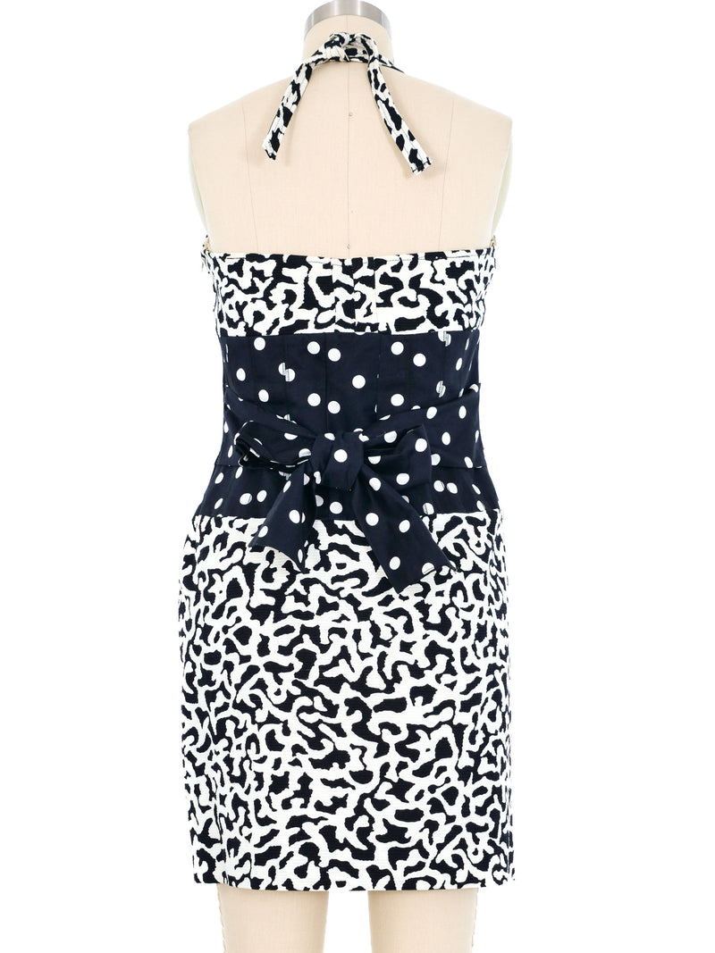 Angelo Tarlazzi Mixed Print Bustier Halter Dress Dress arcadeshops.com