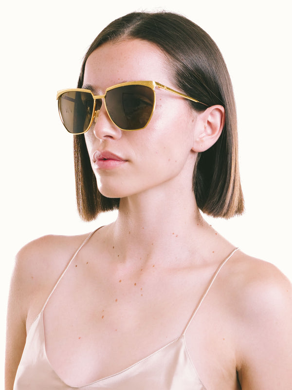 Laura Biagiotti Goldtone Wire Frame Sunglasses Accessory arcadeshops.com