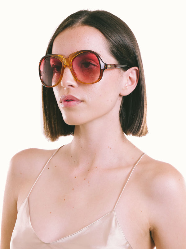 1970s Givenchy Amber Oversized Sunglasses Accessory arcadeshops.com