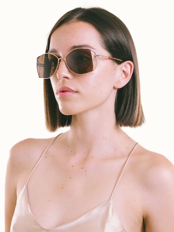 Goldtone Wireframe Butterfly Sunglasses Accessory arcadeshops.com