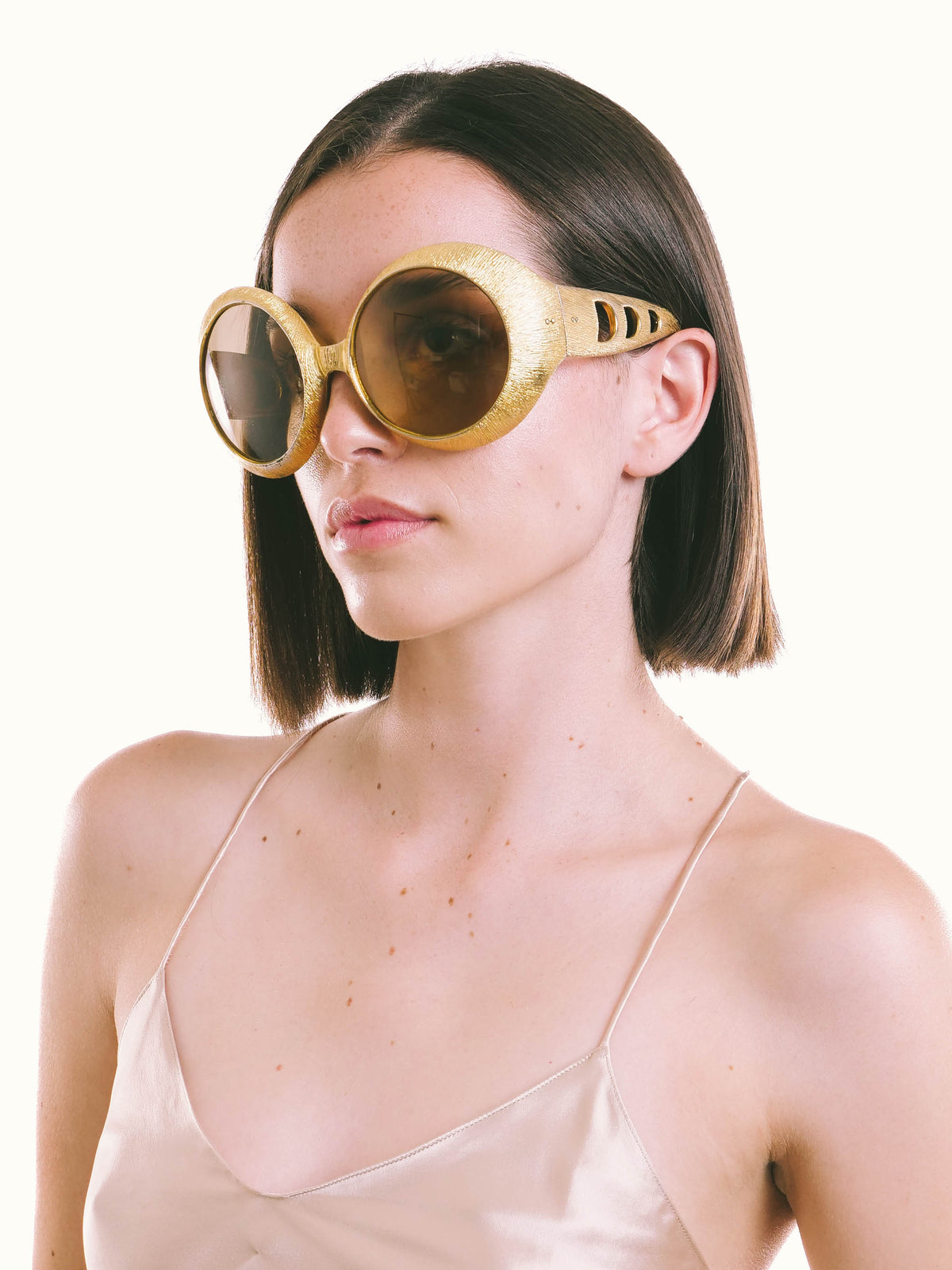 Christian Dior Oversized Gold Metallic Sunglasses display picture 1