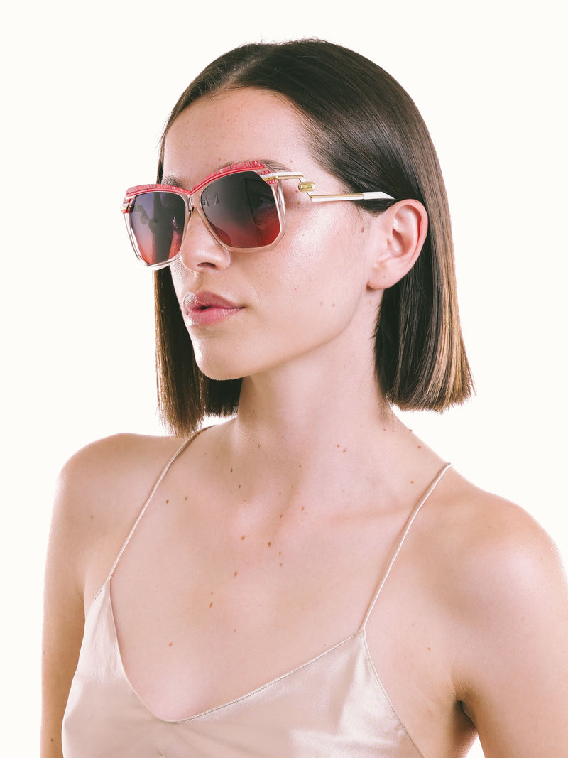 Cazal Model 260 Clear Geometric Sunglasses Accessory arcadeshops.com