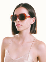 Amber Translucent Rectangular Sunglasses Accessory arcadeshops.com