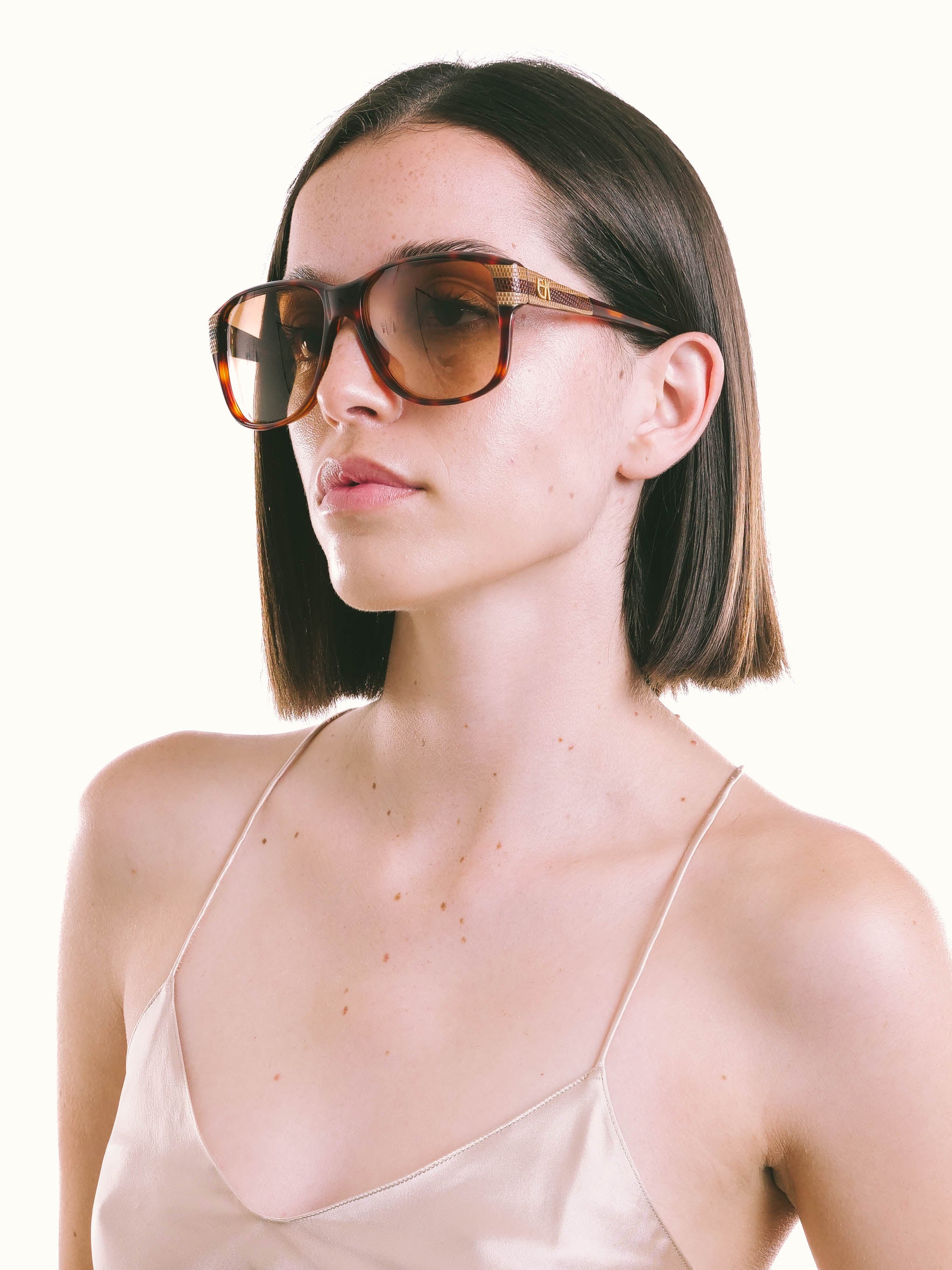 新品　Emmanuelle Khan　eyewear　straps Oversized aviator sunglasses in acetate – Emmanuelle Khanh