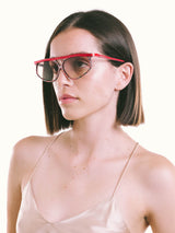 Loris Azzaro Red Striated Sunglasses Accessory arcadeshops.com