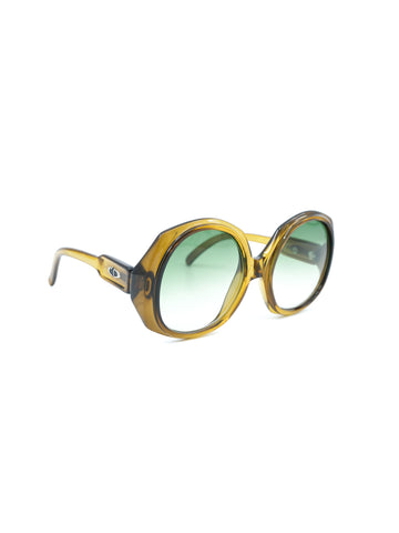 Vintage Christian Dior Olive Green Sunglasses in good condition Vintage Christian Dior Sunglasses: 1980s Oversized Olive  main image 4