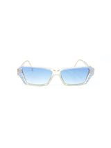 Rochas Clear Striped Rectangular Sunglasses Accessory arcadeshops.com