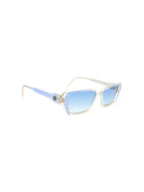 Rochas Clear Striped Rectangular Sunglasses Accessory arcadeshops.com