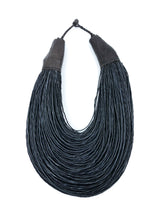 African Leather Brown Bib Necklace Accessory arcadeshops.com