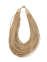 African Leather Beige Bib Necklace Accessory arcadeshops.com
