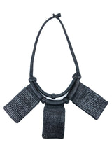 Woven Leather Bib Necklace Accessory arcadeshops.com