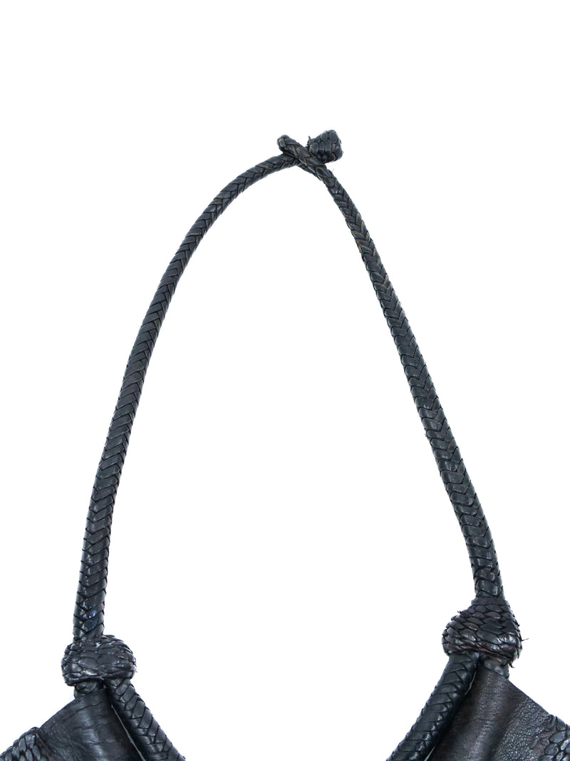 Woven Leather Bib Necklace Accessory arcadeshops.com