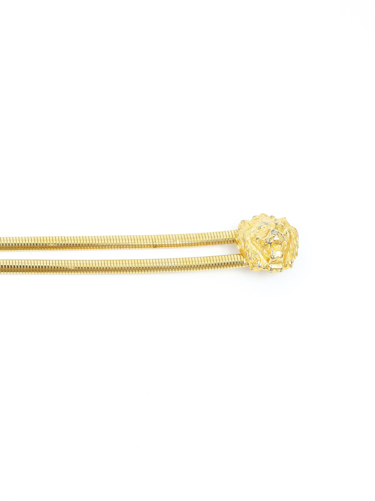 Goldtone Lions Head Stretch Belt display picture 2