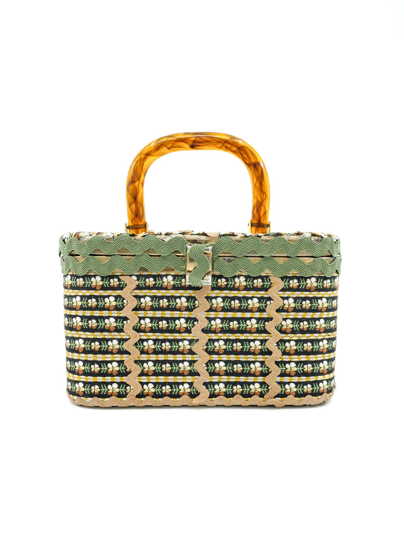 1970s Rick Rack Trim Box Purse Accessory arcadeshops.com