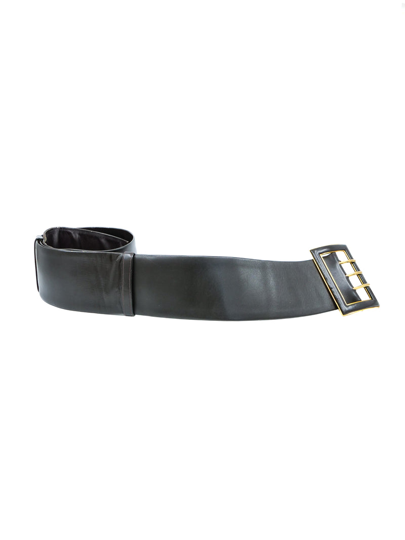Judith Leiber Brown Oversized Buckle Belt Accessory arcadeshops.com