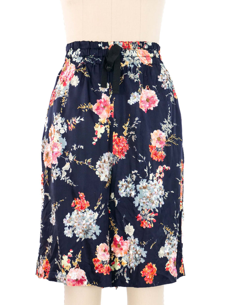 Dries Van Noten Sequin Floral Shorts Bottom arcadeshops.com
