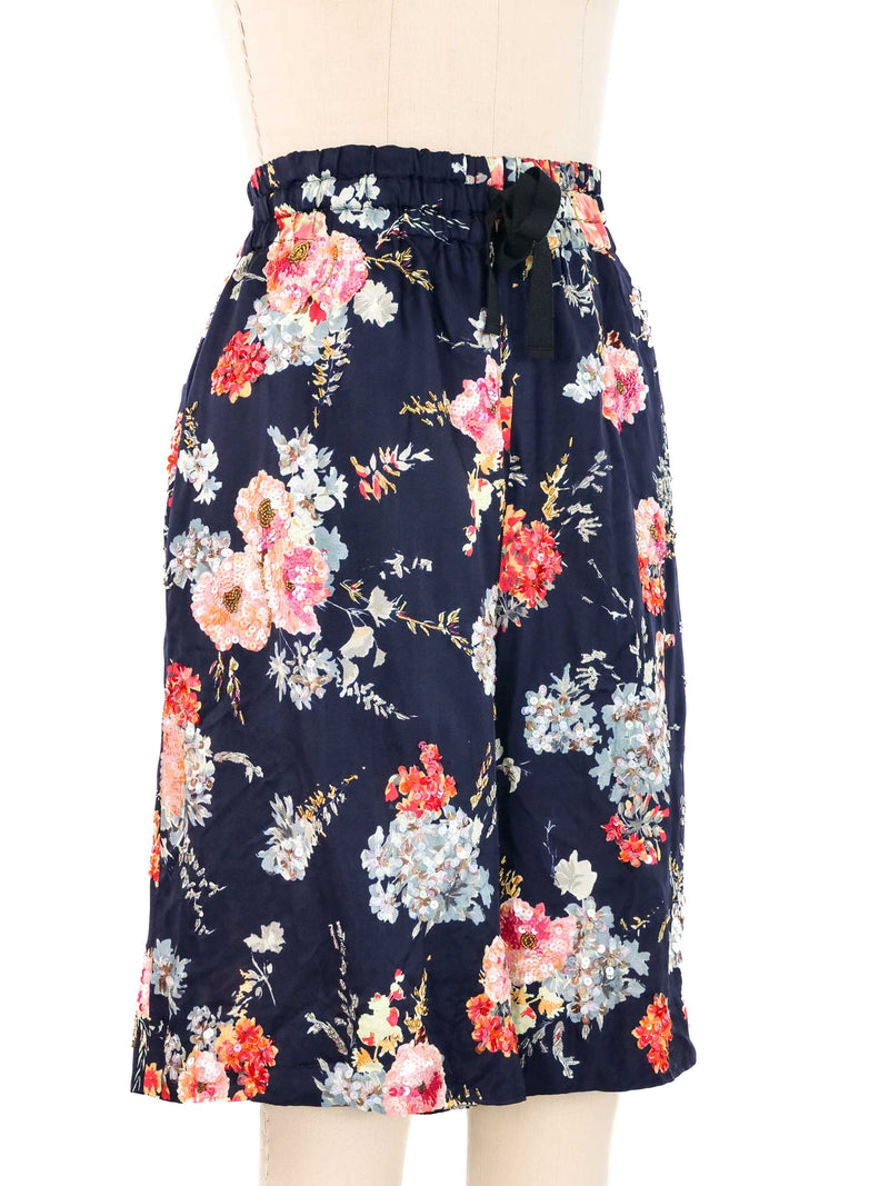 Dries Van Noten Sequin Floral Shorts Bottom arcadeshops.com