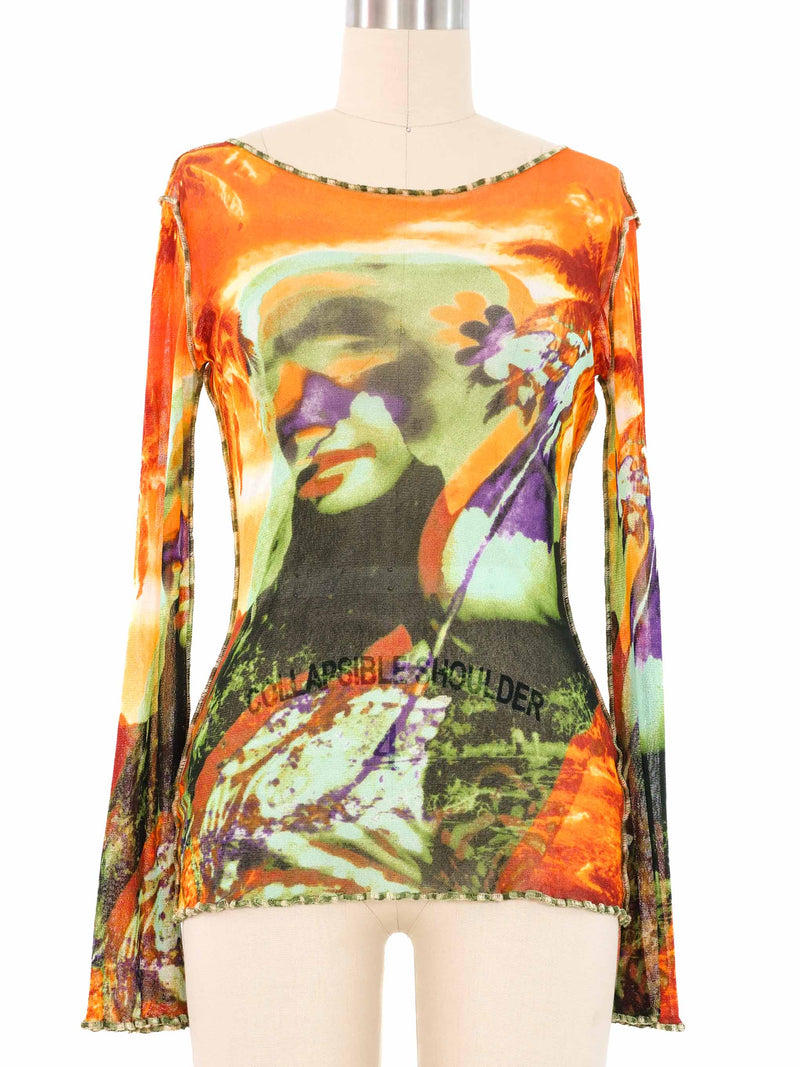 2000 Jean Paul Gaultier Tropical Acid Trip Mesh Top Top arcadeshops.com