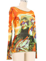 2000 Jean Paul Gaultier Tropical Acid Trip Mesh Top Top arcadeshops.com