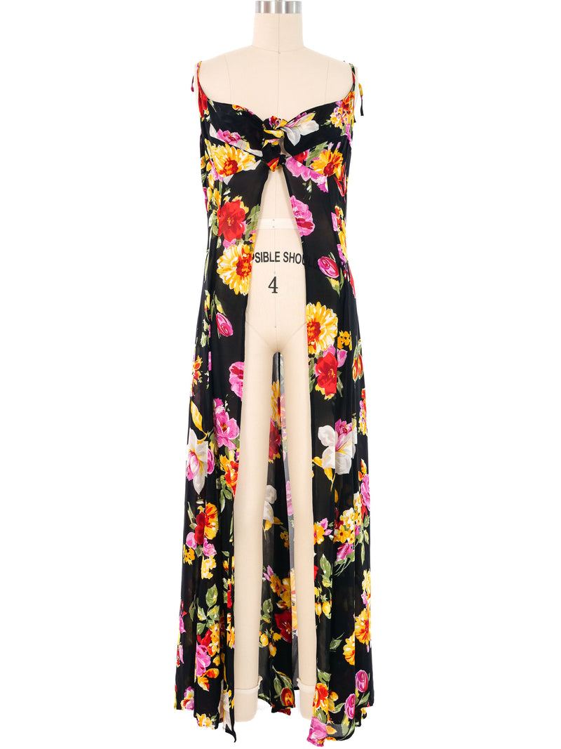 Thierry Mugler Open Front Floral Dress Dress arcadeshops.com