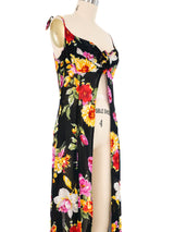 Thierry Mugler Open Front Floral Dress Dress arcadeshops.com