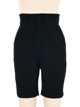 Alaia Black Knit Bike Shorts Bottom arcadeshops.com