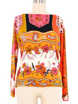 1960s Emilio Pucci Printed Jersey Long Sleeve Top arcadeshops.com