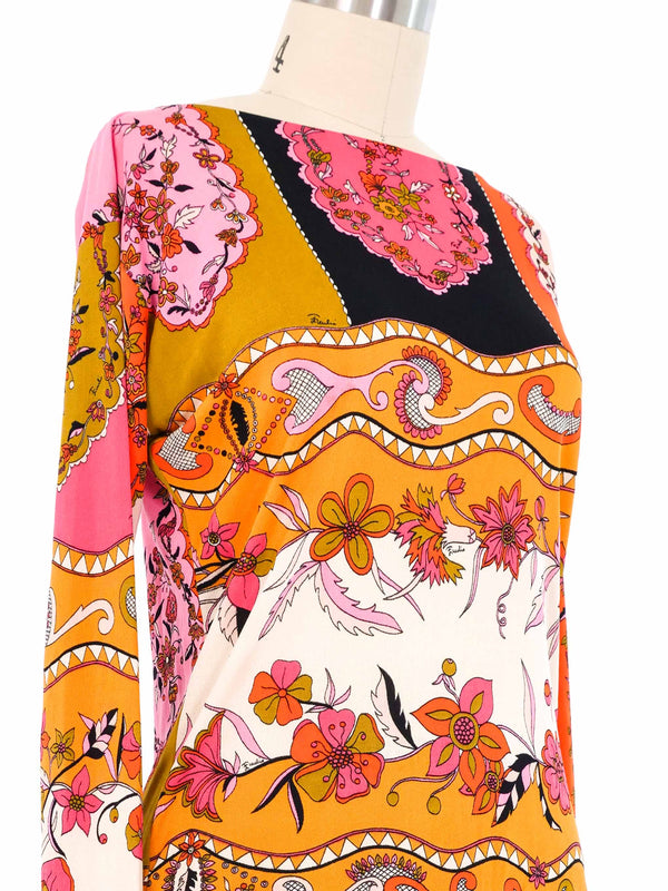 1960s Emilio Pucci Printed Jersey Long Sleeve Top arcadeshops.com