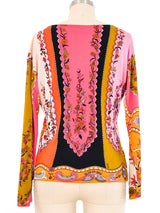 1960s Emilio Pucci Printed Jersey Long Sleeve Top arcadeshops.com