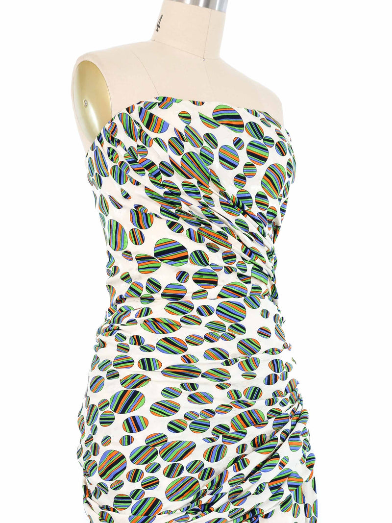 Jacqueline de Ribes Dot Printed Bustier Dress Dress arcadeshops.com