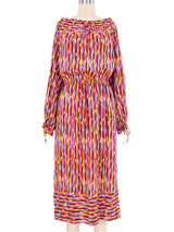 Christian Dior Ikat Printed Silk Peasant Dress Dress arcadeshops.com