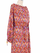 Christian Dior Ikat Printed Silk Peasant Dress Dress arcadeshops.com