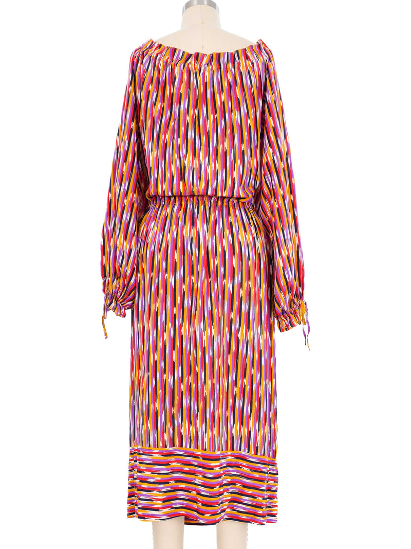 Christian Dior Ikat Printed Silk Peasant Dress Dress arcadeshops.com