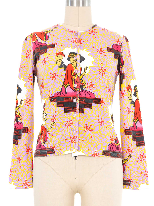 Christian Dior Princess Flower Cotton Cardigan Top arcadeshops.com