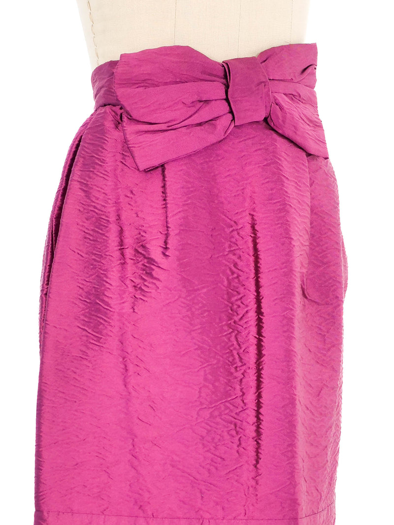 Prada Metallic Magenta Bow Skirt Bottom arcadeshops.com