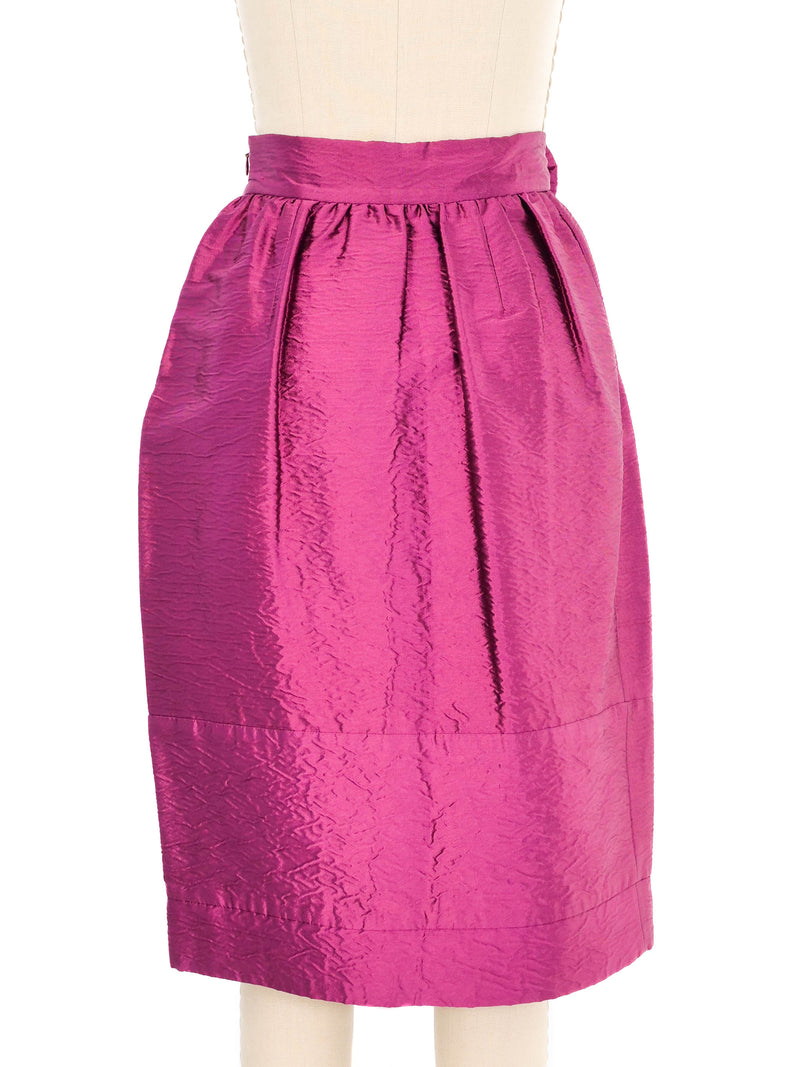 Prada Metallic Magenta Bow Skirt Bottom arcadeshops.com