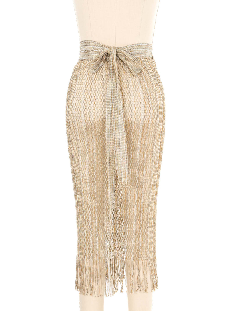 Missoni Fringed Metallic Mesh Sarong Bottom arcadeshops.com